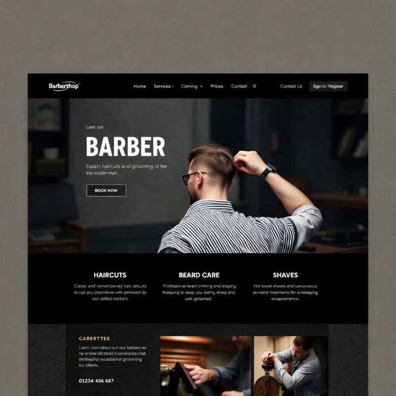 Example barbershop website design