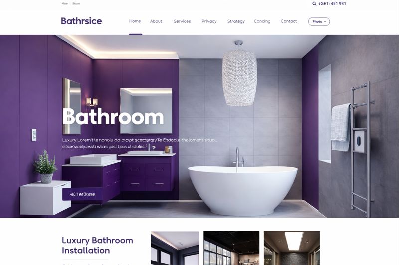 Example bathroom fitter website design