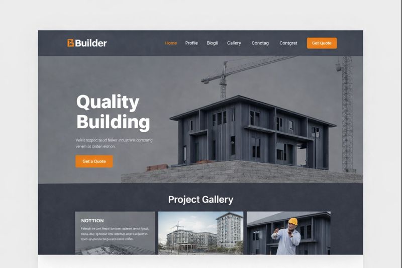 Example builder website design