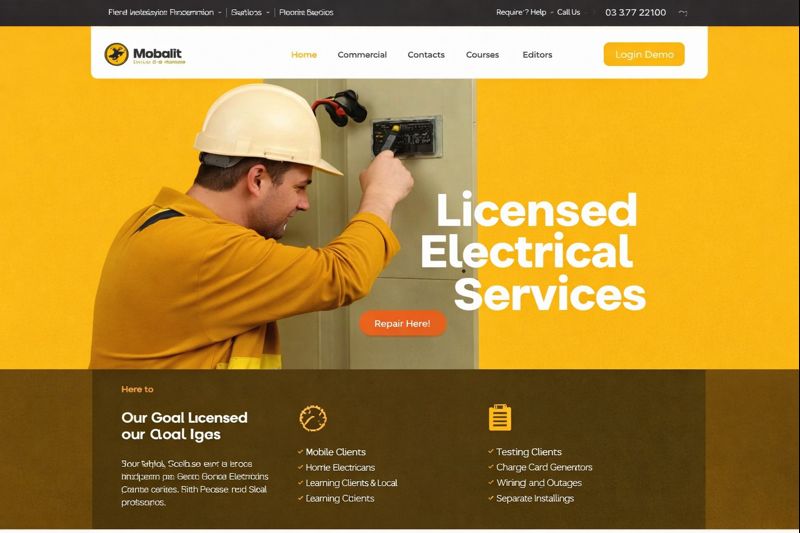 Example electrician website design