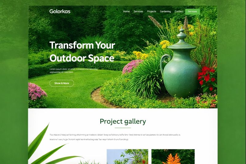 Example landscaper website design