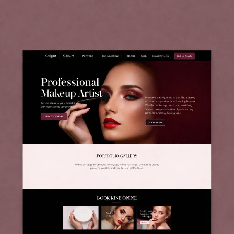 Example makeup artist website design