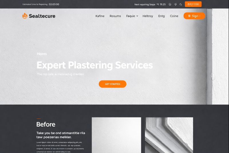 Example plasterer website design