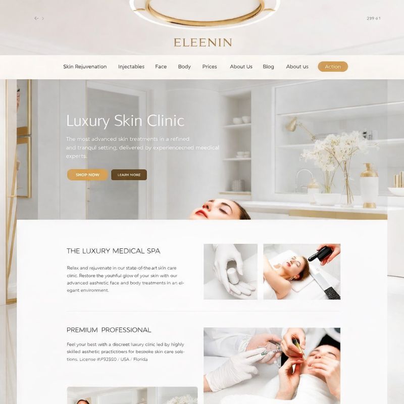 Example skin clinic website design