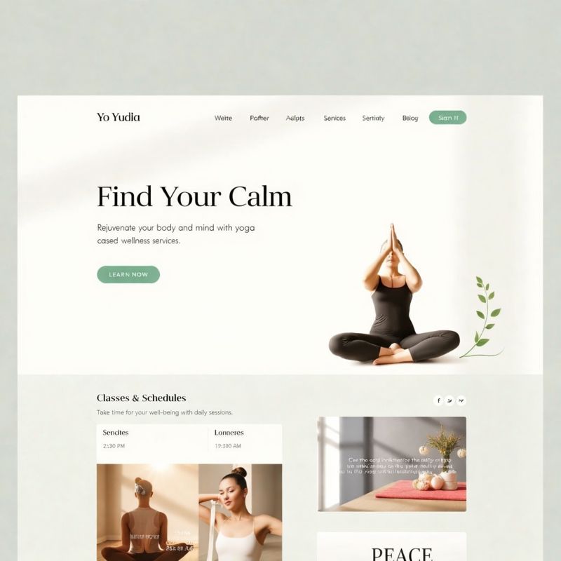Example yoga studio website design